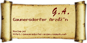 Gaunersdorfer Arzén névjegykártya